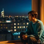 야경을 담은 음악 앨범 - **Prompt Title: Lo-Fi Chill Night by the Window**
    Generate an image of a person (gender-neutral,...
